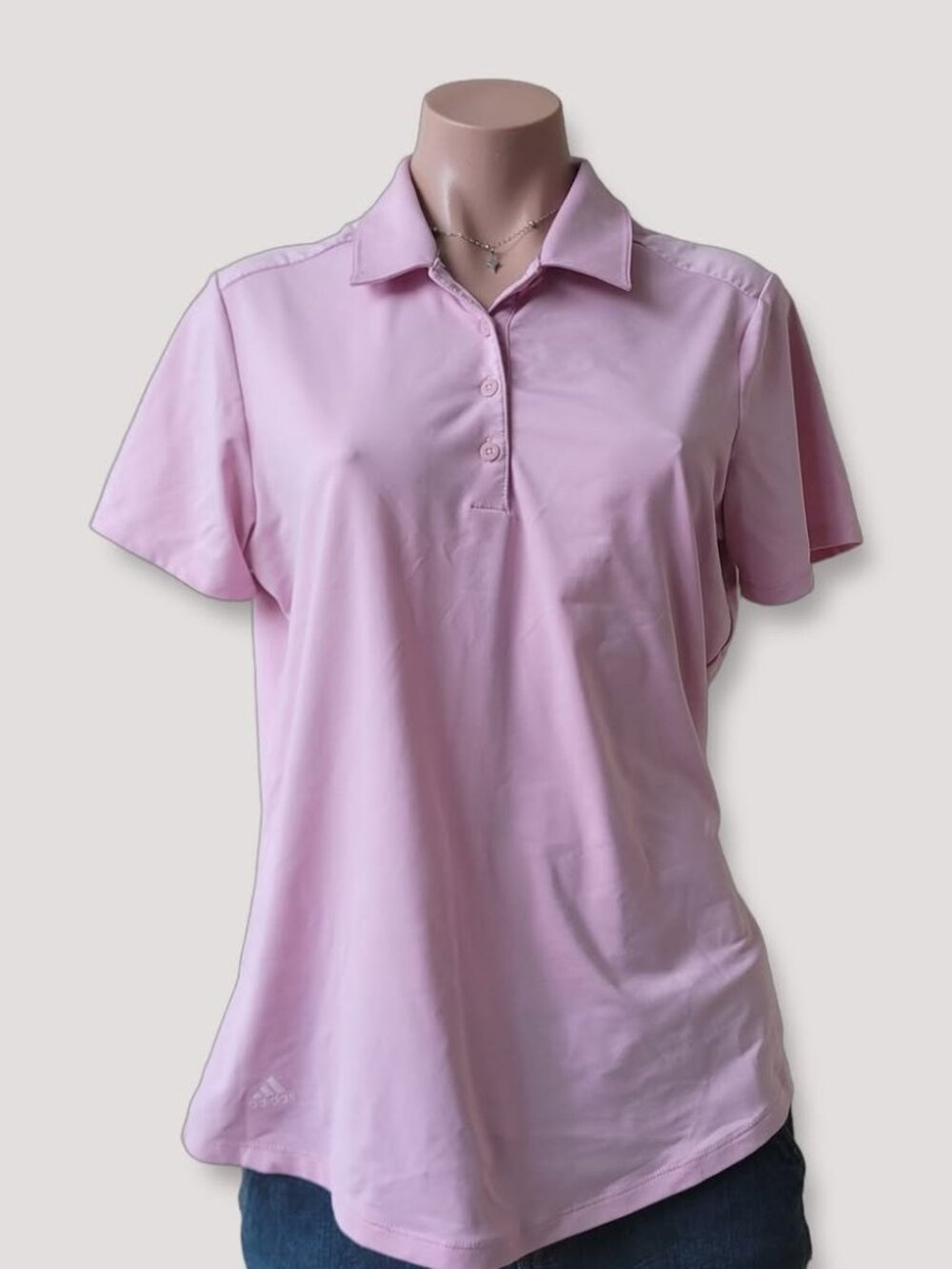 Adidas Light Pink Golf Wear Short Sleeve Training Shirt Athletic Sportcore M